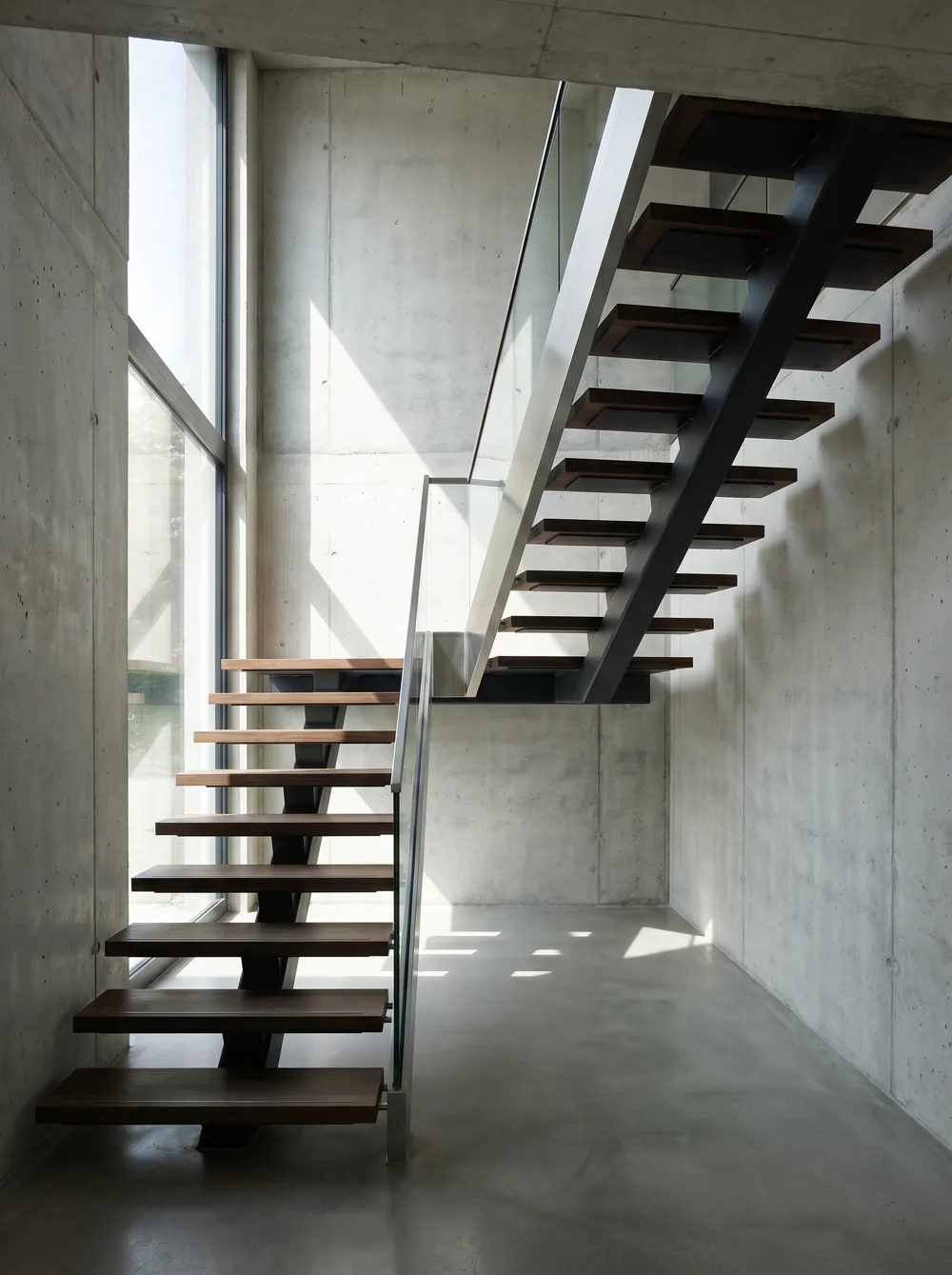 Escalera metálica volada de acero